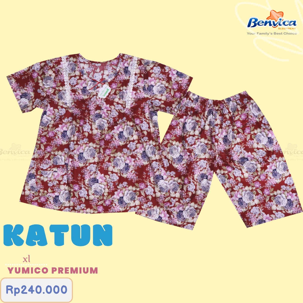 BAJU TIDUR SETELAN CELANA 3/4 XL KATUN PREMIUM YUMICO