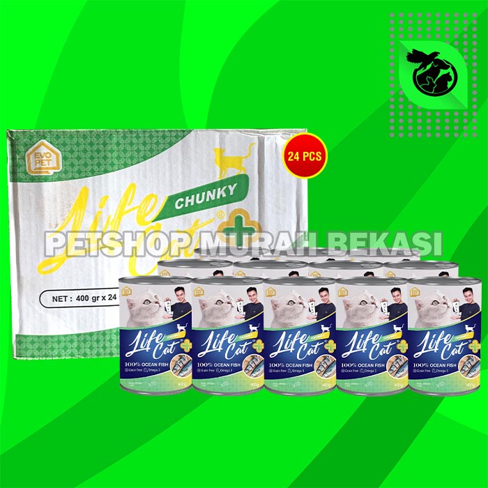 Makanan Kucing Life cat Plus Wet Food Kaleng Grosir Dus 24Pcs 400gr