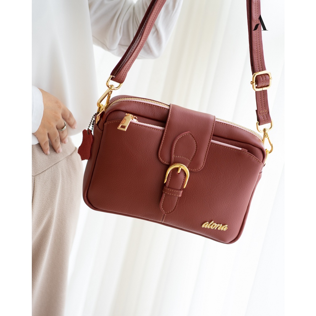 Sling Bag Wanita Kulit Waterproof Anti Air Murah Remaja Korean Syle Kekinian Terbaru Tas Cewek Shoulder Bag Vintage Simple Elegan