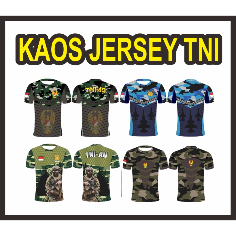 JERSEY TNI BAHAN KAOS PRIA DEWASA LORENG TNI AD TNI AU TNI AL POLICI MILITER