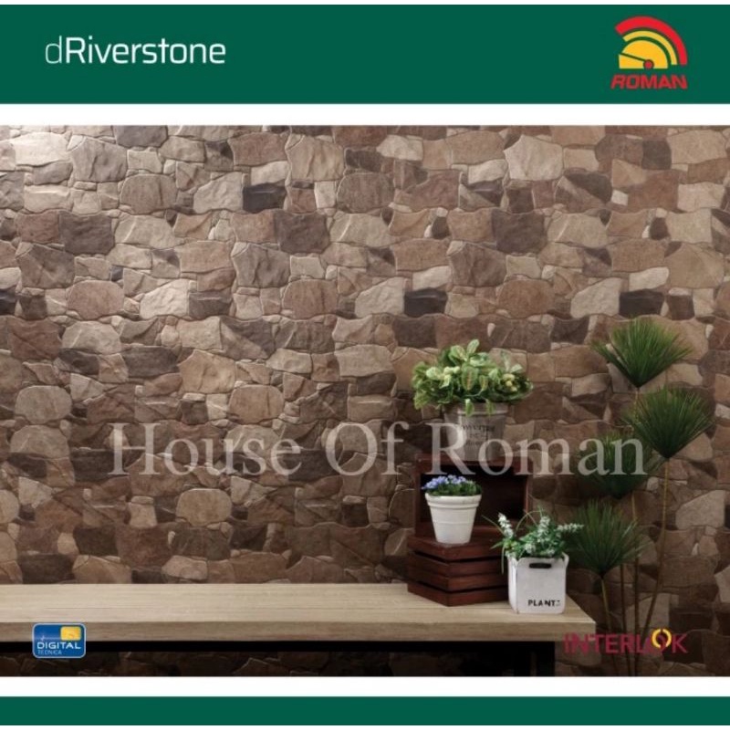 Roman keramik interlock dRiverstone series 30x60 / granit dinding / keramik dinding / keramik motif batu / keramik batu alam / keramik lantai / batu alam / keramik murah / keramik dinding teras / keramik taman