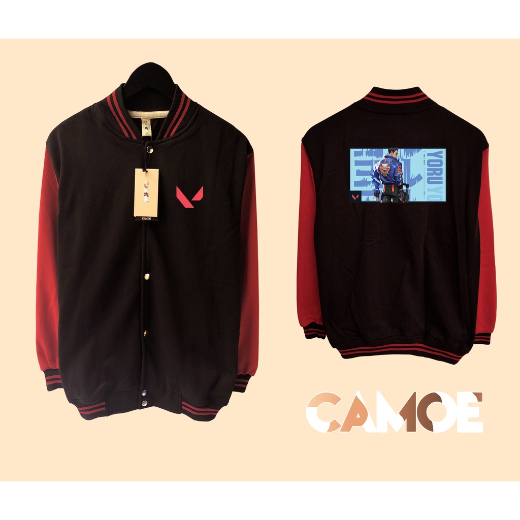 jaket varsity baseball premium desain valorant yoru