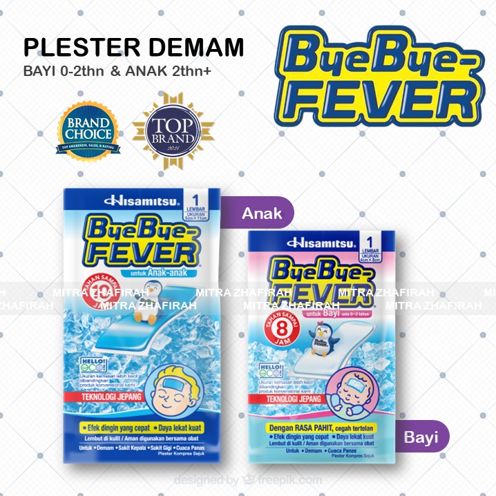 [bisa COD] BYEBYE FEVER BAYI - BYE BYE FEVER PURE FEVER PLESTER DEMAM BAYI