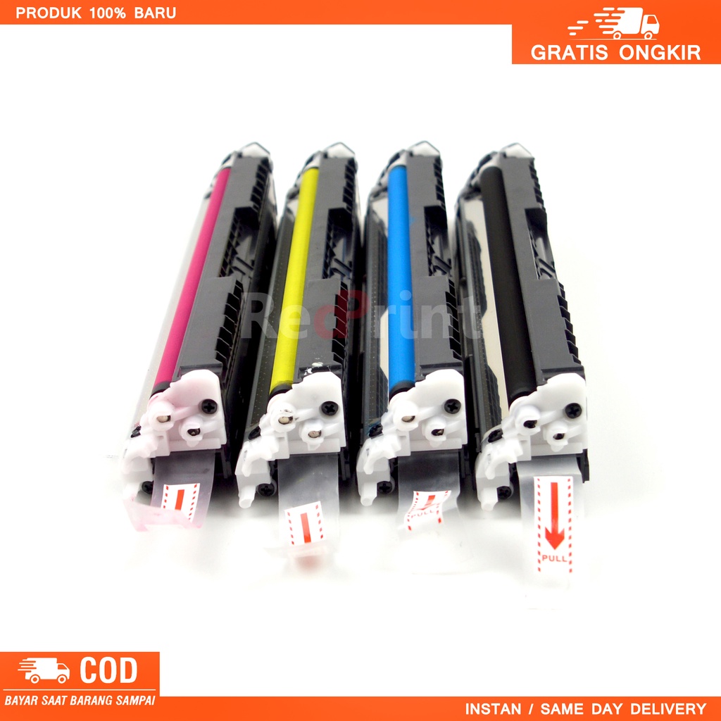Toner cartridge 126A compatible untuk printer HP Color LaserJet CP1025, CP1025nw, MFP M175a, M175nw, M275, M275nw, CP1020, CP1026, CP1027 CP1028, 1 Set 4 Warna