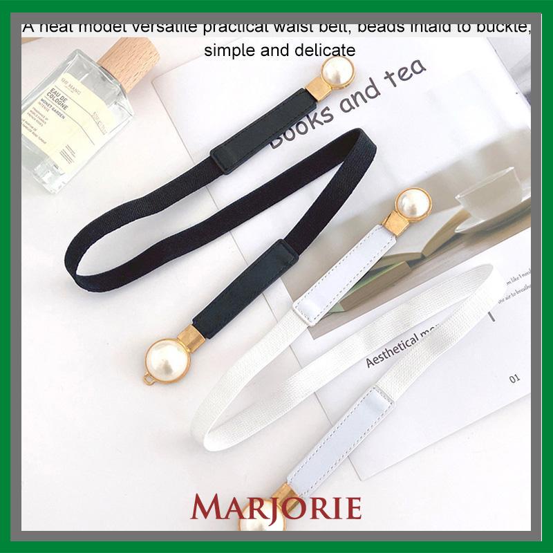 Temperamen Retro Pearl Sepasang Ladies Thin Belt Dresses Loose Elastic Belt Terhubung Segel Pinggang Sempit Sodoo-MJD