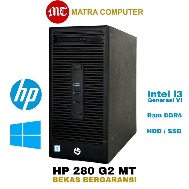 Komputer PC HP core i3 6100 intel generasi 6 280 G2 MT siap pakai