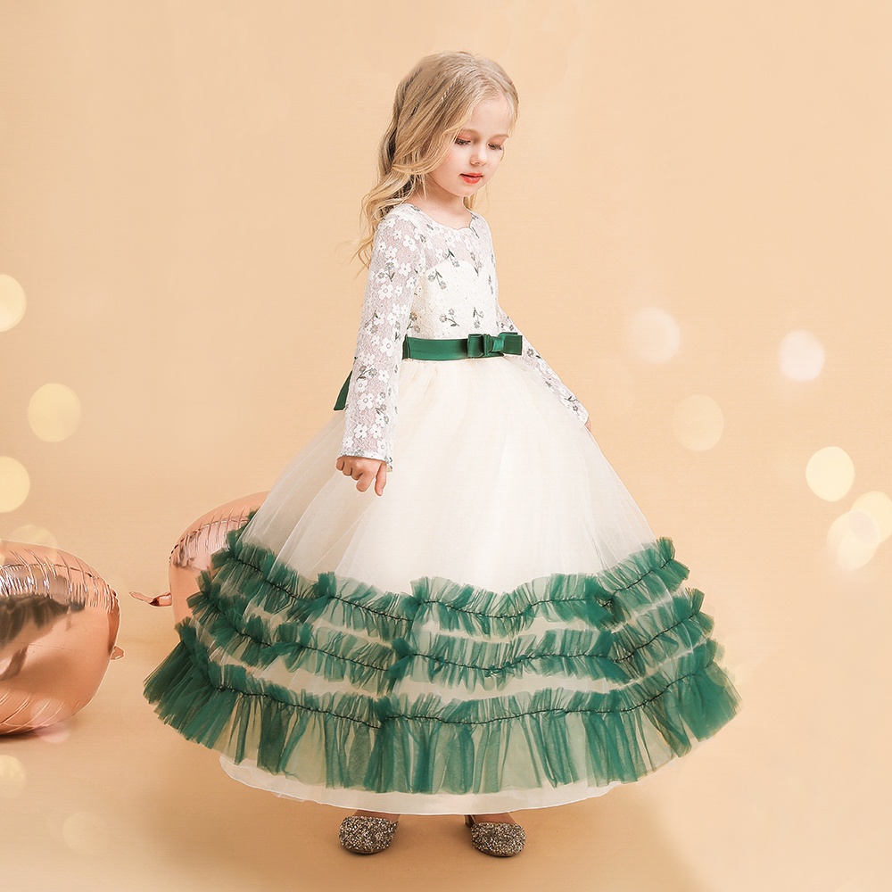 [Brandedbaby] 5T-12T LONG PARTY DRESS ANAK / LONG DRESS CHRISTMAS / DRESS PESTA ANAK PEREMPUAN