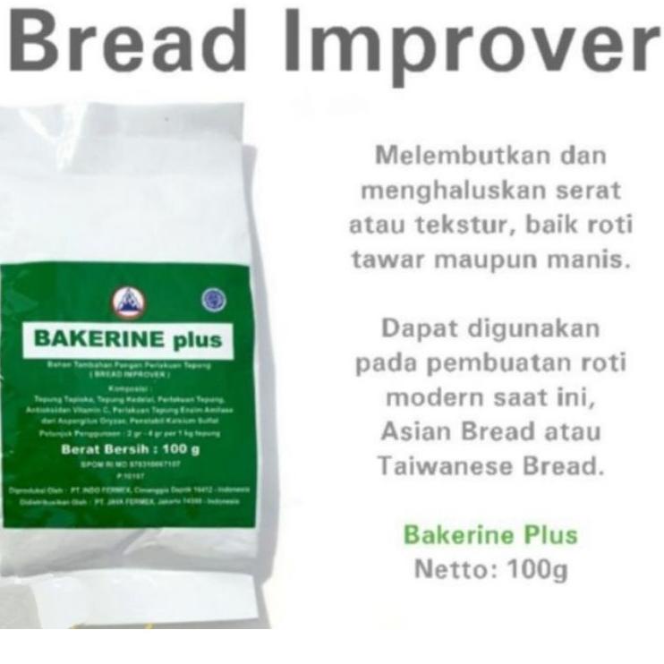 

Sikat Sekarang--pelembut roti bread improver bakerine plus 100 g