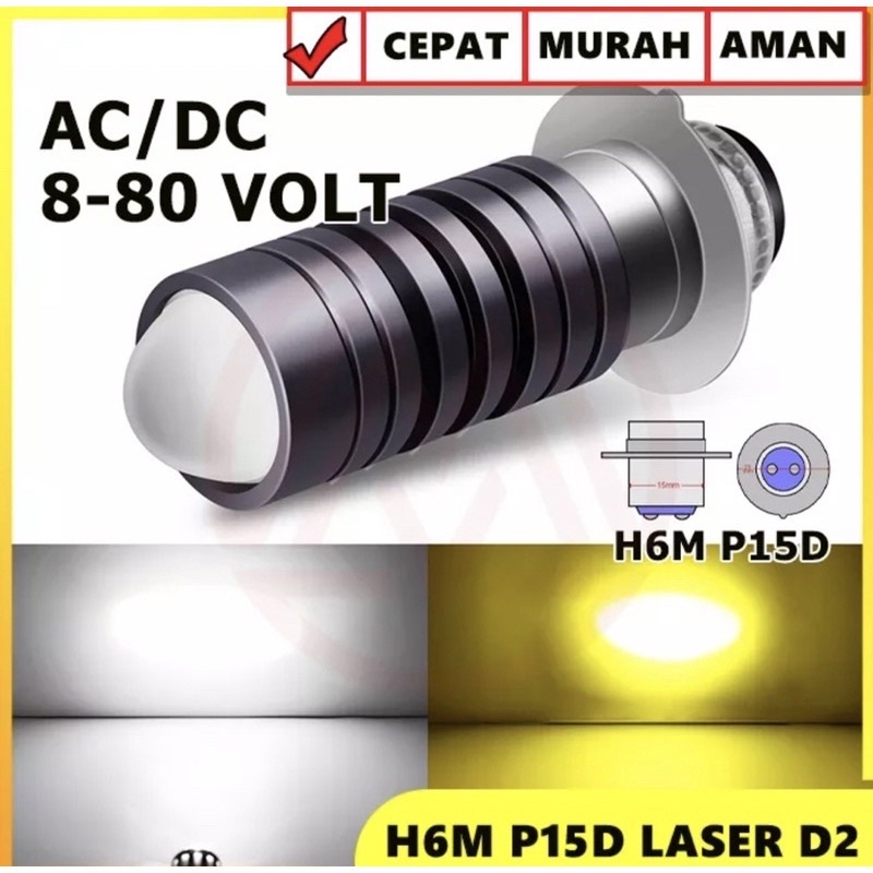 Lampu Led H6 LASER Hi Loo Beam Dual Colour H6 LASICC H6 2WARNA NYALAH PUTIH KUNING(( H6-2WARNA))