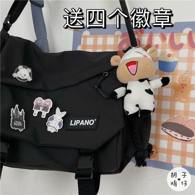 ✙✶Gaya Korea Ins Tas Bahu Kapasitas Besar Pria Jepang Harajuku Retro Perkakas Messenger Tas Gadis Mahasiswa Tas Messenger