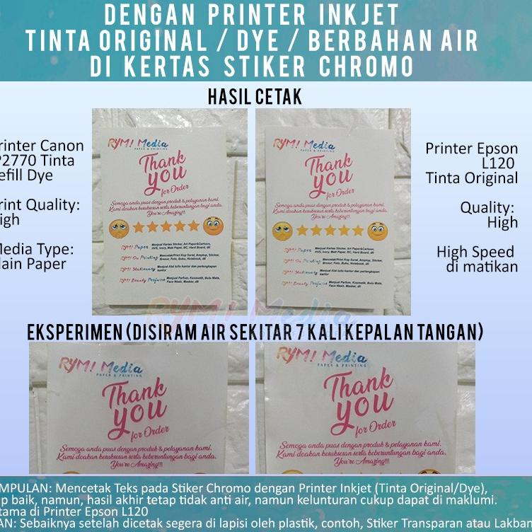 

ndee30 Sticker Chromo A4 isi 50 lembar / Kertas Stiker Glossy Mengkilap A4 vuyt151