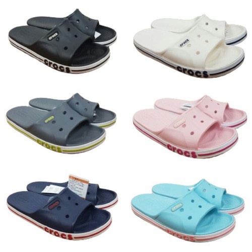 CROCS SANDAL WANITA BAYABAND SLIDE WOMEN ORIGINAL CROCS - BIRU PROMO