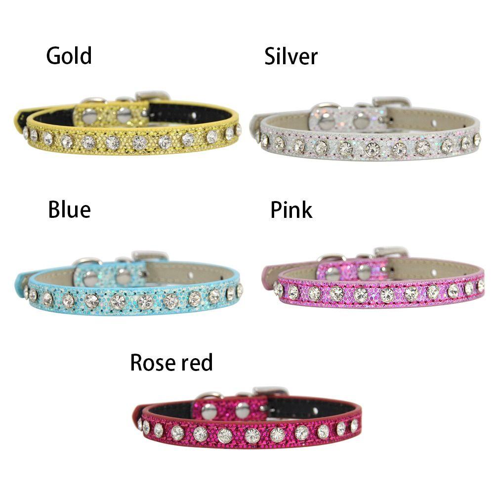 Solighter Anjing Berlian Imitasi Kerah Fashion Rhinestones Adjustable Kristal Berlian Liontin