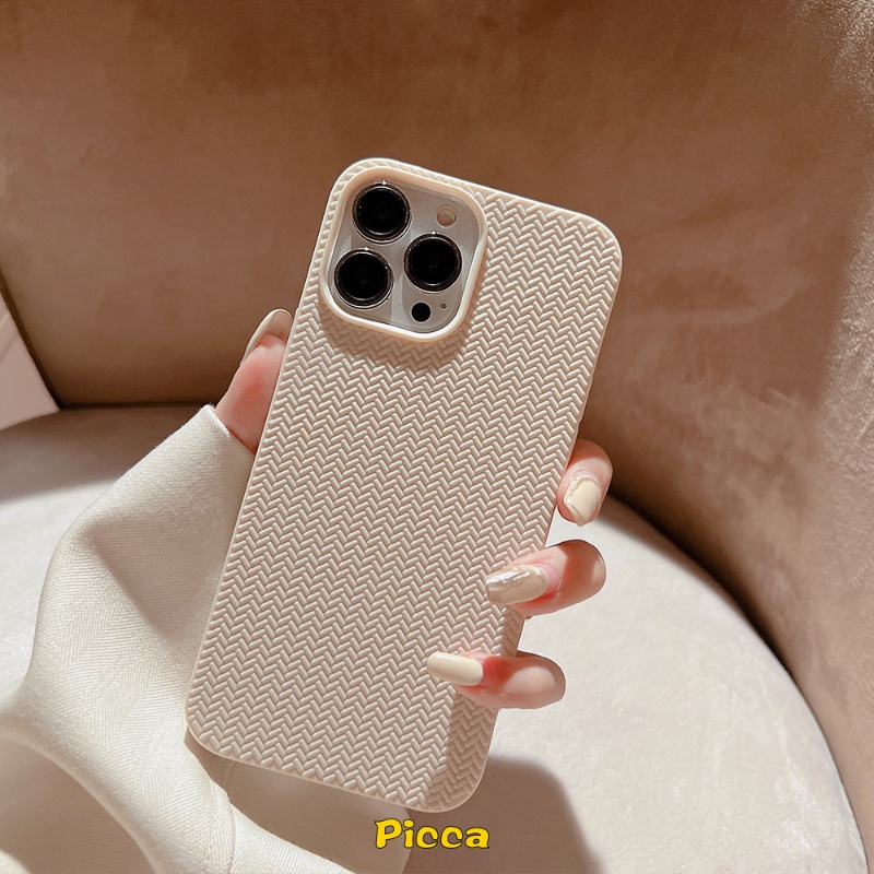 Soft Case Desain Sweater Rajut Simpel Untuk IPhone 11 Pro MAX 7 8 Plus XR 12 13 14 Pro MAX 7 Plus 8 Plus X XS MAX SE 2020