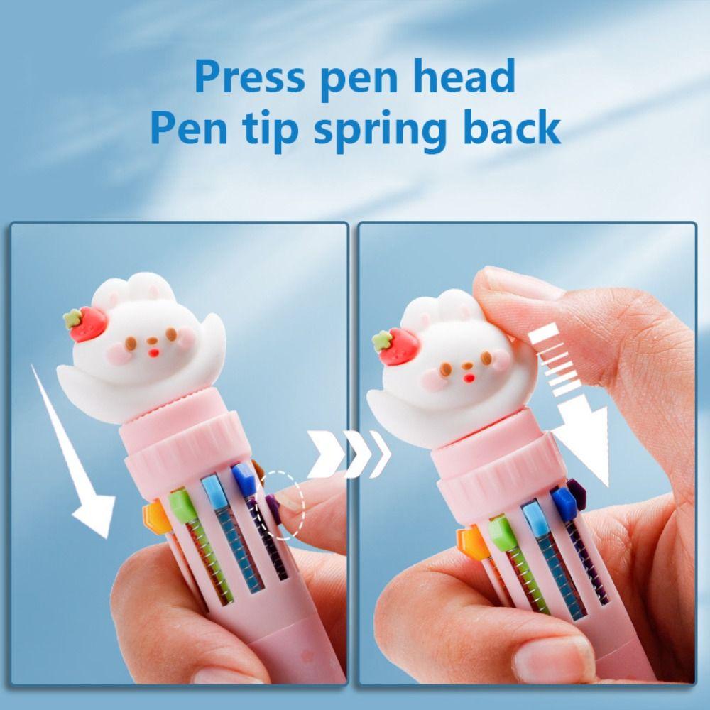 R-flower 4PCS/Set Gel Pulpen Kreatif Alat Tulis Kartun Tulisan Kotak Press Type Signature Pen