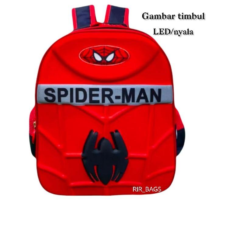Hot Sale Tas sekolah anak spuderman TK LED/Tas ransel sekolah anak TK LED/Tas anak karakter Spiderma