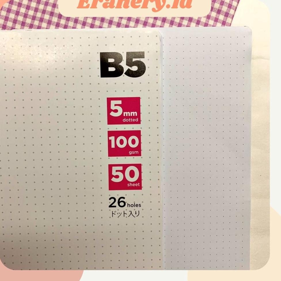 ㅶ [B5 Loose Leaf] B5 Loose Leaf 100 gsm/Dotted/Grid /kertas binder 100 gsm/ titik/kotak ⇫