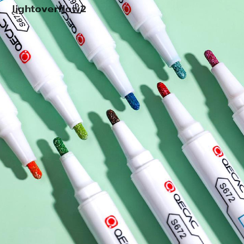 (lightoverflow2) 8 / 12pcs / Set Spidol marker Garis Ganda Untuk Dekorasi diary / Pelajar