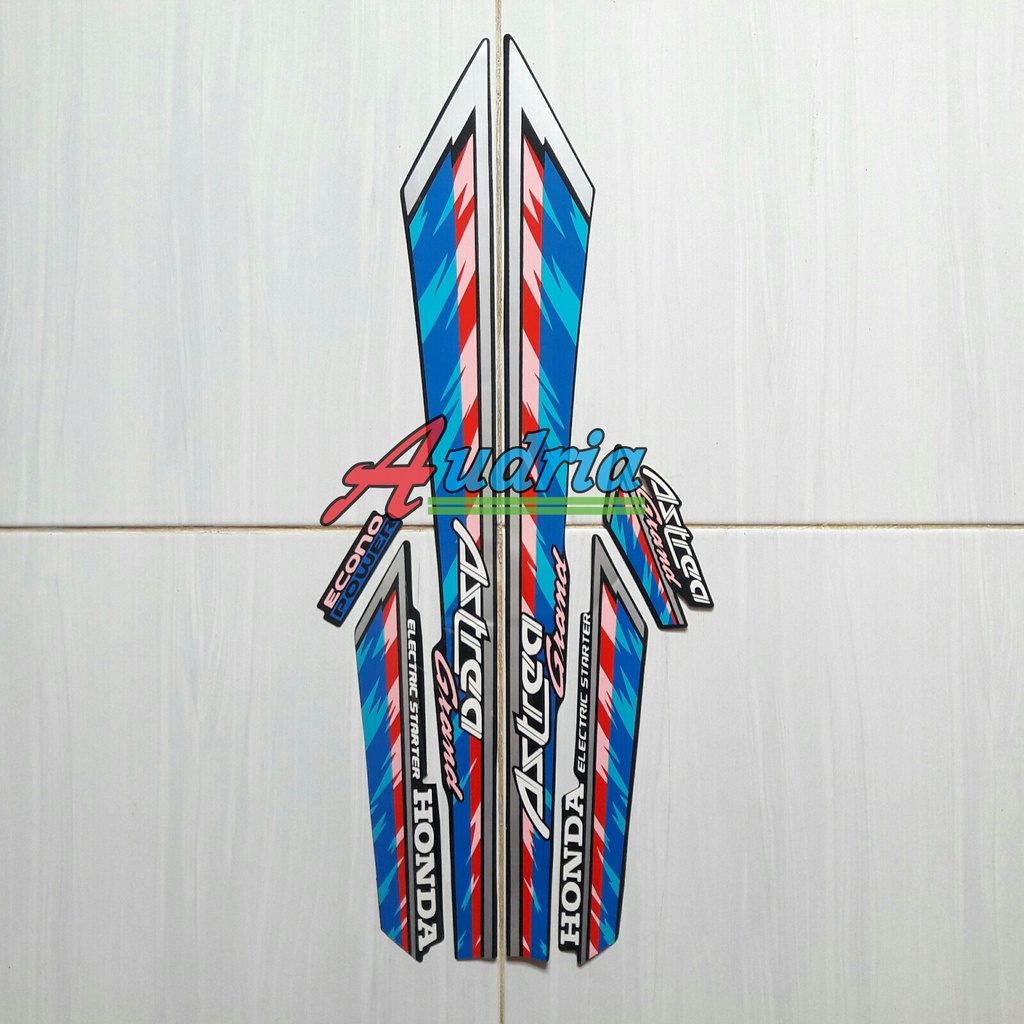 Sticker lis body Motor Honda Astrea Grand 93 Limited Edition biru-pink