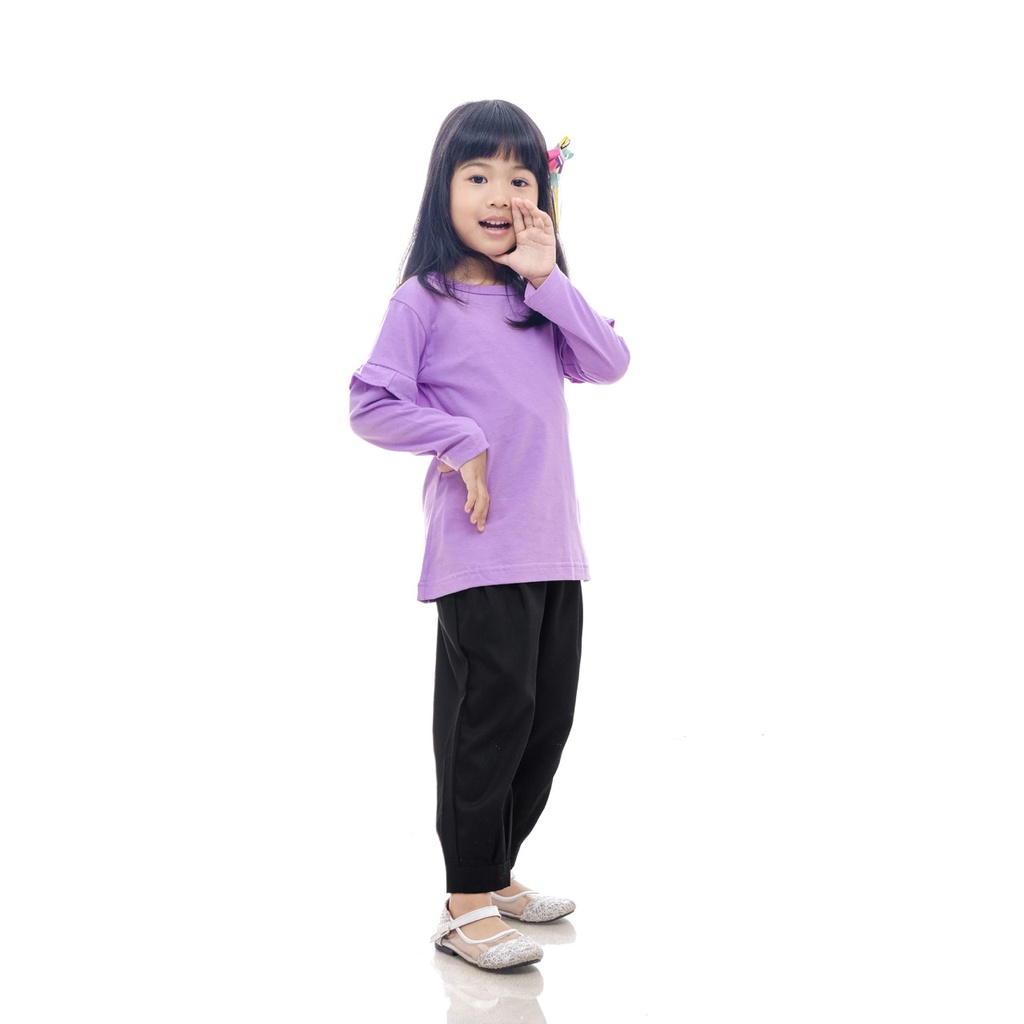 BAJU ANAK PEREMPUAN / KAOS ANAK PEREMPUAN / PAKAIAN ANAK CEWEK POLOS RAMPEL TANGAN LILAC BRAND SUPERKSIDCLOTH 1 - 11 TAHUN