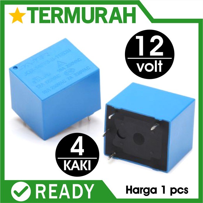 relay 12 v 12v 4 p kaki pin rilay 12Volt 4p 4kaki DC 10A