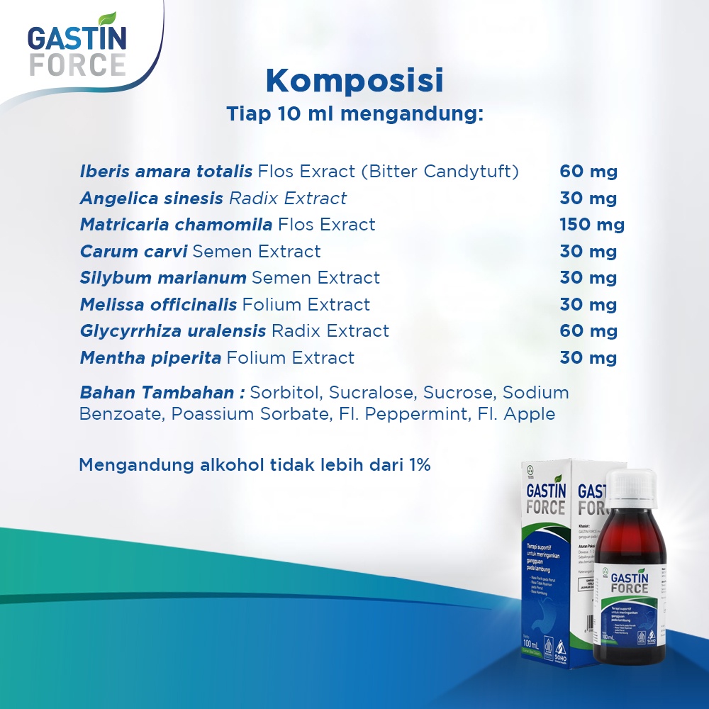 Gastin Force Obat Lambung Herbal Untuk Maag with Extract Herbal isi 100 ml