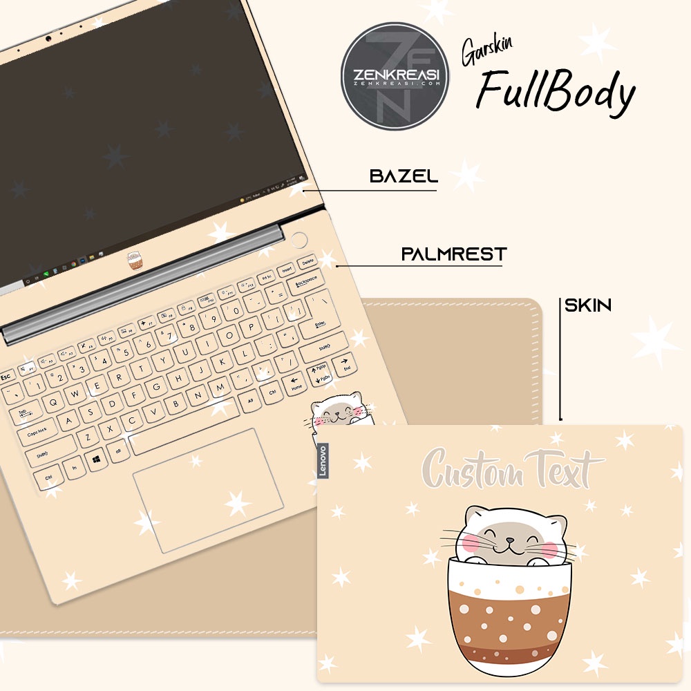 Garskin Laptop Sesuai Merek dan Model Laptop Tema Sleepy Cat