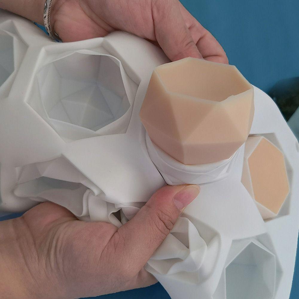 Preva Polygonal Cube DIY Craft Perlengkapan Pernikahan Cream Roti Cupcake Coklat 8rongga