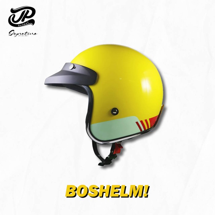 Helm Retro Half Face JP Bigie Combi Yellow Helm Full Face