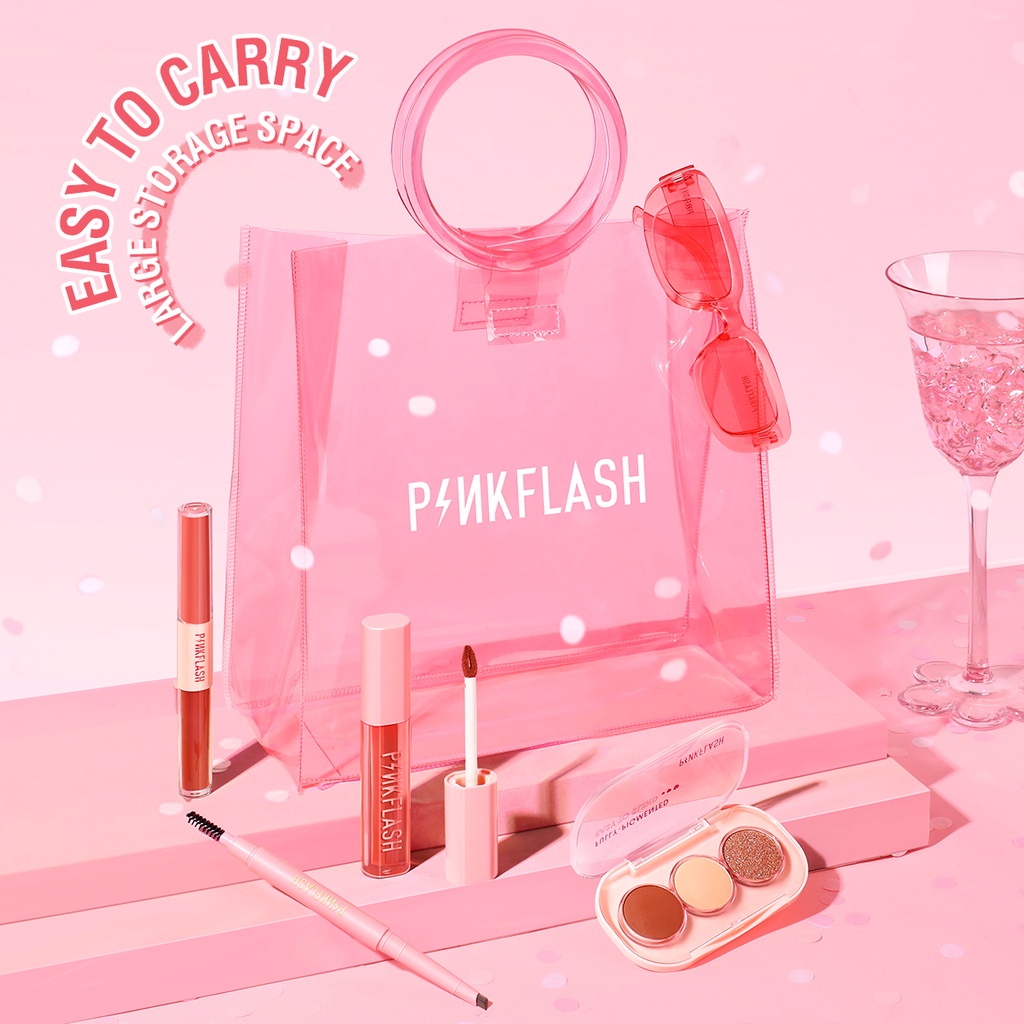 PINKFLASH #More&amp;More Tote Bag PVC Waterproof Travel Bag Large Capacity Beauty Travel Cosmetics