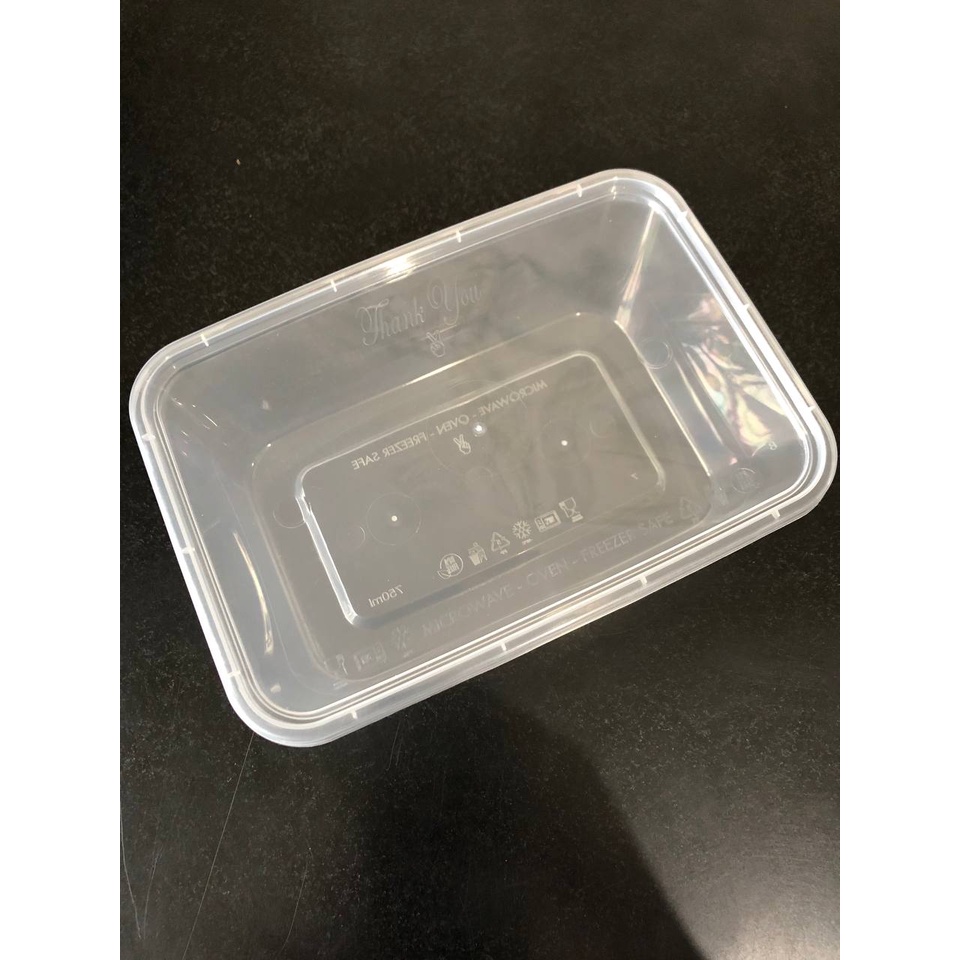 Kotak Transparan Thinwall Rectangle Persegi Panjang Ukuran 750 ml MIN 25 pcs Kotak Makan Microwave