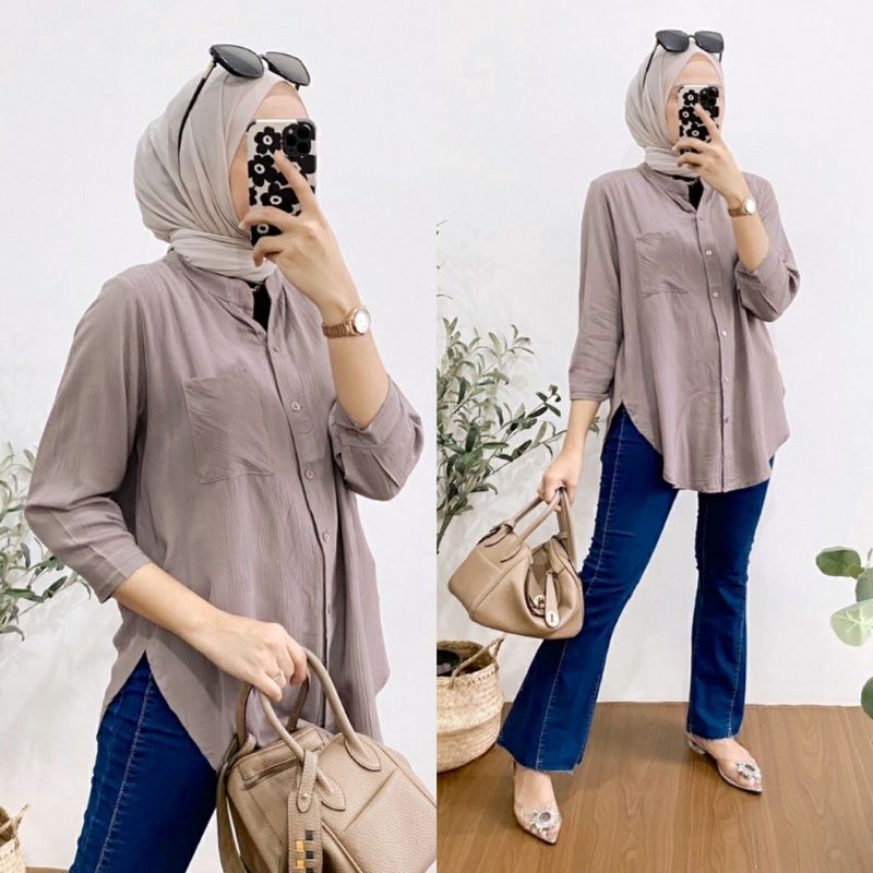 DAILY TOP BLOUSE/KAMEJA CRINCLE AIRFLOW