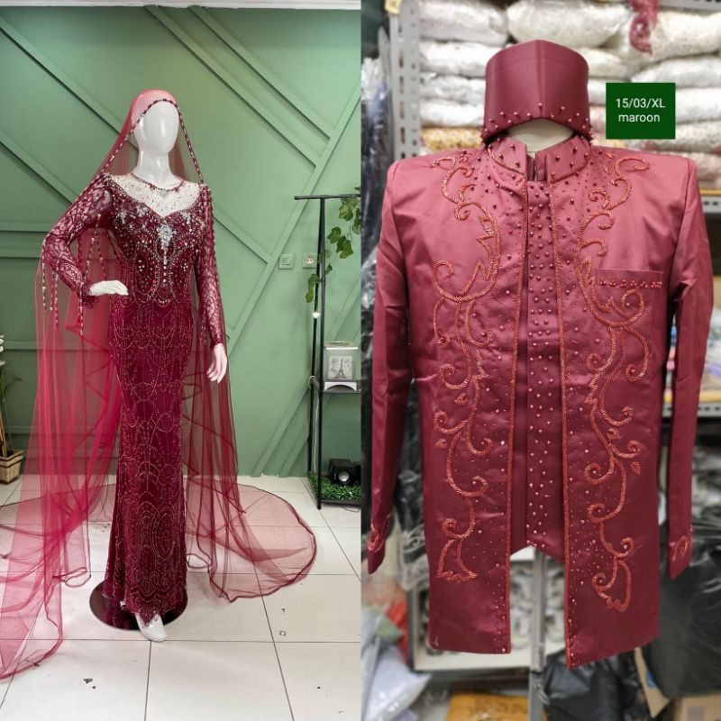 CAUPLE GAUN PENGANTIN DUYUNG | GAUN JUBAH|BAJU WEDDING BEREKOR | GAUN MEWAH  FUL PAYET | GAUN MODREN