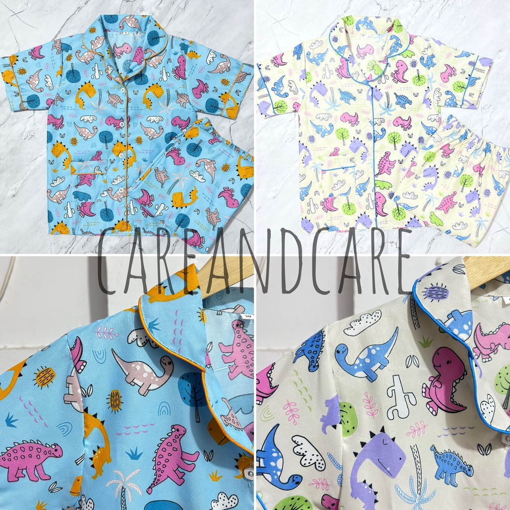 PIYAMA SATU SET ANAK 1-12 TAHUN MOTIF DINOSAURUS / PIYAMA ANAK ANAK BAHAN PREMIUM