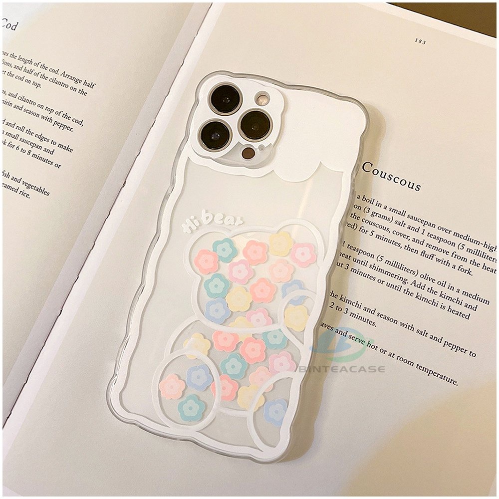 Casing TPU Redmi Note 11S 11 Pro 10C 10A 9C 9T 9A 10 5G 10S 9 8 Poco M3 Pro X3 Pro NFC Motif Bunga &amp; Beruang