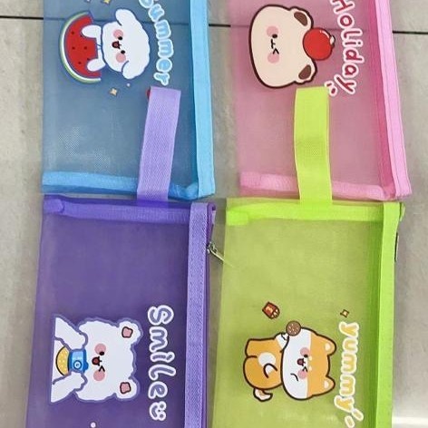 EM Tempat Alat Tulis Pouch Jaring Serbaguna A5