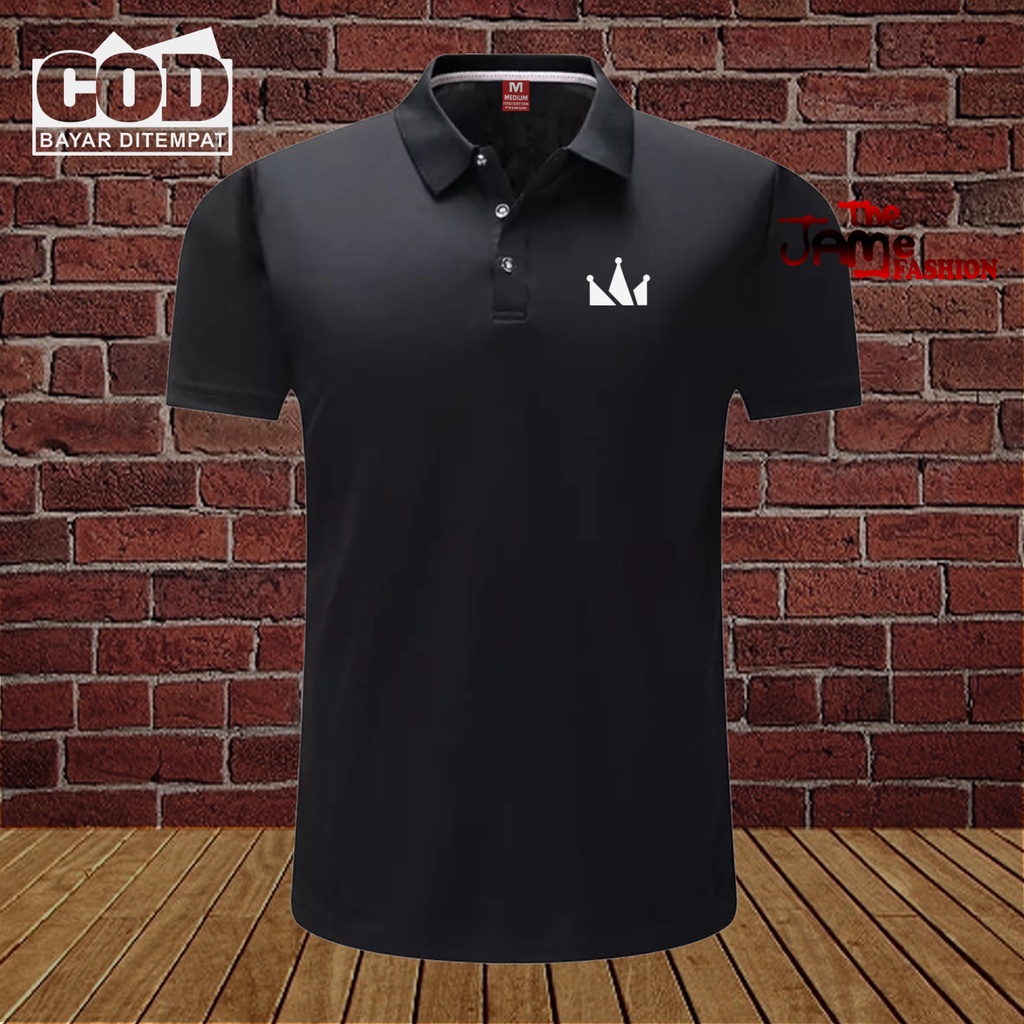 Promo COD Kaos Distro Polo Kerah Screamous Quality Putih Premium Quality Atasan Pria Wanita Promo Te