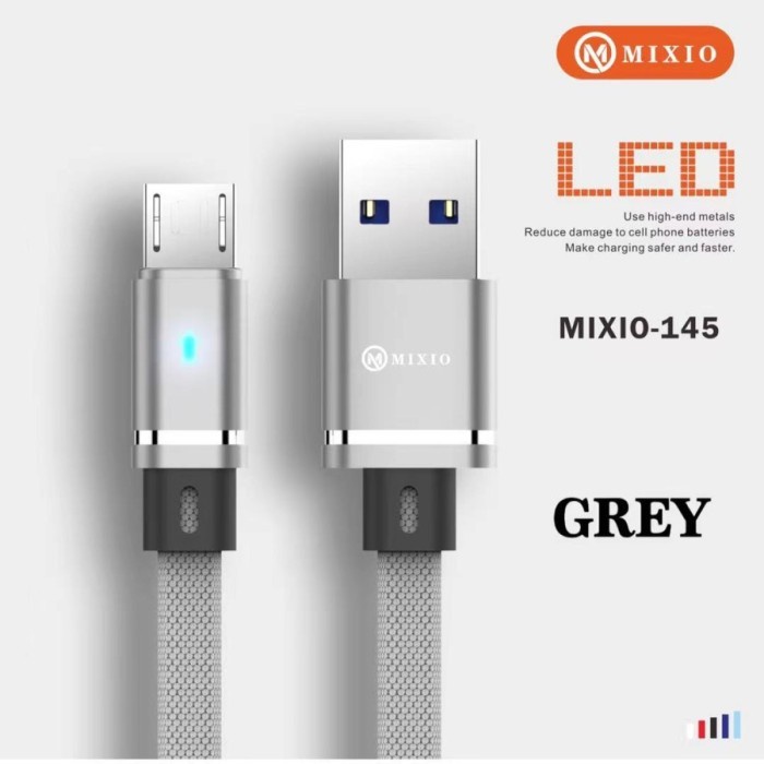 KABEL DATA MIXIO-145 Flat Lightning 3.1A Fast Charging LED INDIKATOR