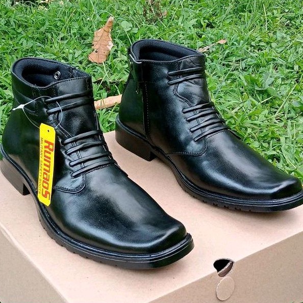 sepatu boots pria kulit PDH/DINAS/KANTORAN TNI POLRI SECURITY