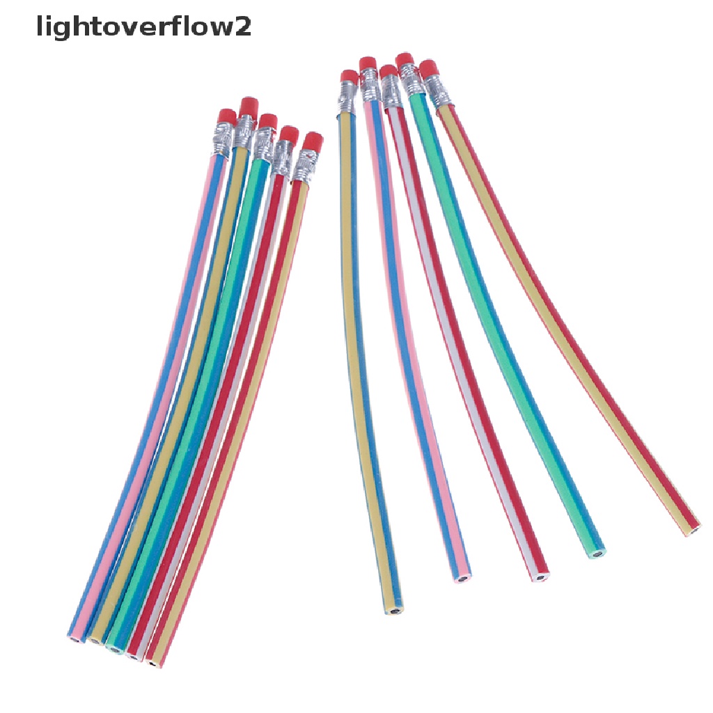 (lightoverflow2) 10pcs / Set Pensil Flexible Lembut Dengan Penghapus Untuk Menulis Anak (ID)