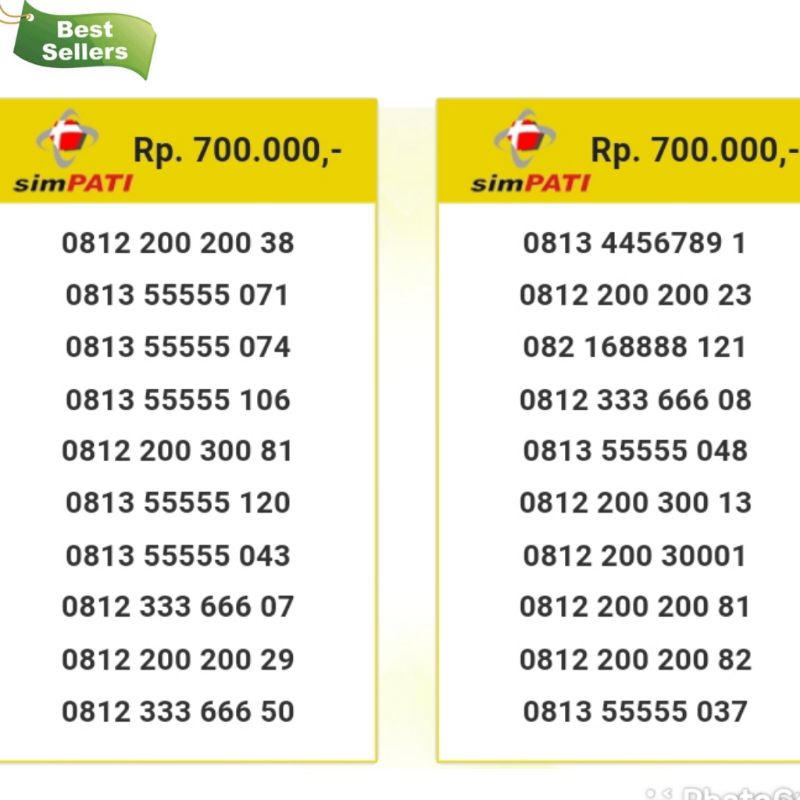 nomor cantik simpati seri panca 55555 957 bmi10