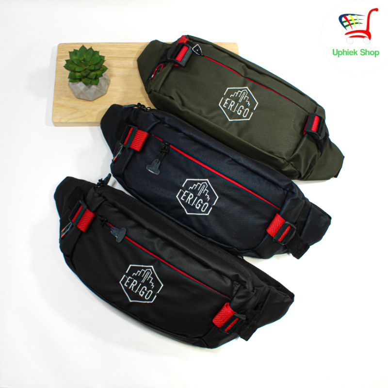 Tas Selempang Pria ERIGO Waterproof WaistBag Pria Wanita Anti Air Anti Sobek Premium Murah