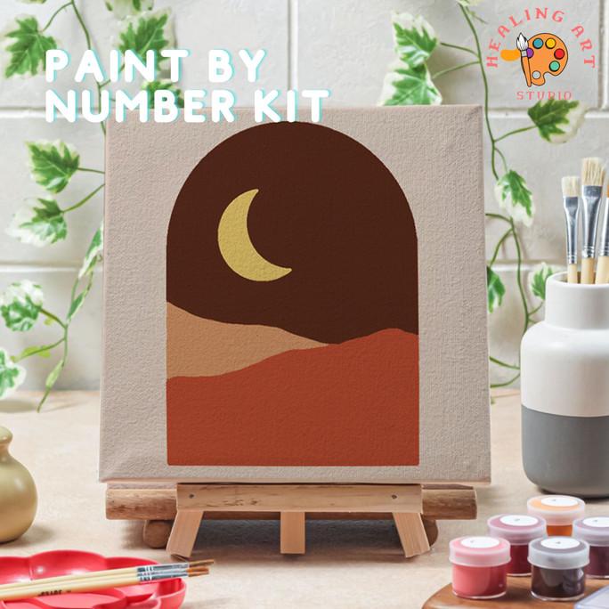 

Paint by number lukisan bulan moon versi 2 canvas 20x20 cm