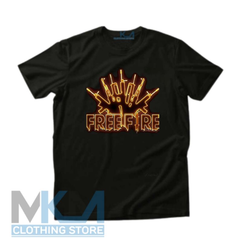 Baju Kaos Anak Free Fire Logo Terbaru Bahan Premium