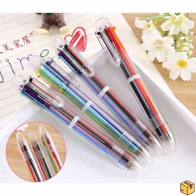 Flashmart Pulpen 6 in 1 Pena Bolpoin Warna-Warni Multi Colored Pen