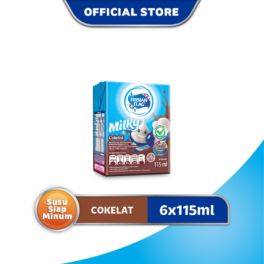 

Frisian Flag UHT Milky Cokelat 115ml (6pcs) Multipack