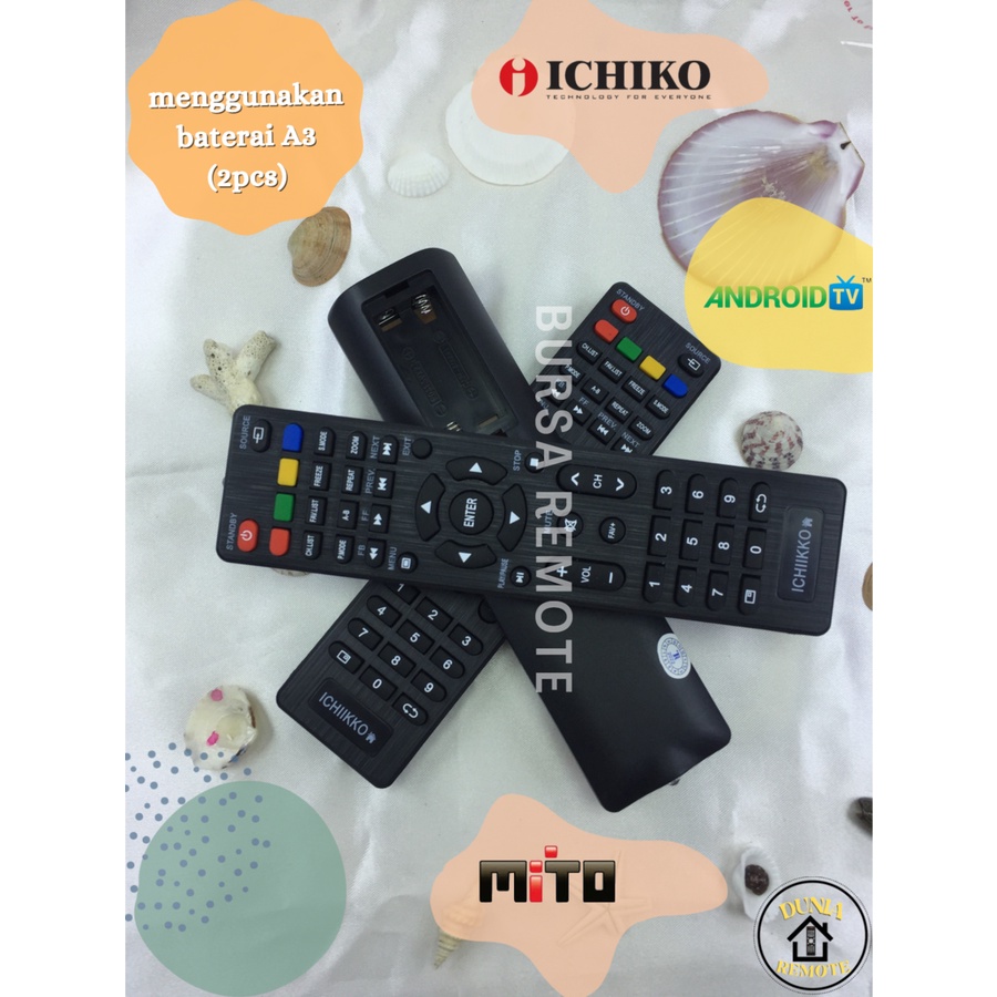 Remot Remote Tv Mito Ichiko Led Lcd Smart Tv Android Tanpa Setting