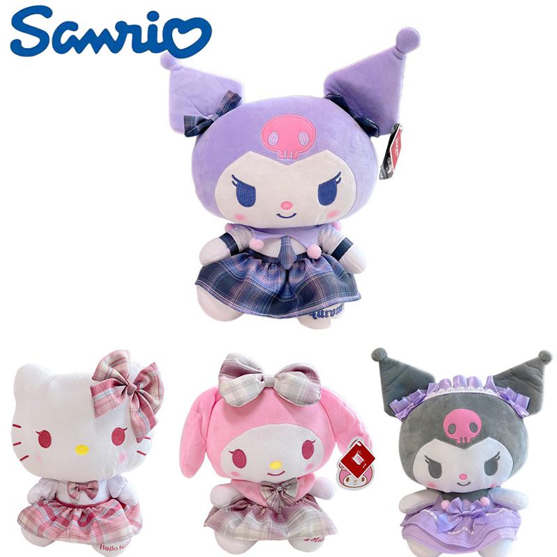 Adorable Sanrio Kuromi Melody Hellokitty Mainan Mewah Dengan Jk Dress Up Untuk Semua Usia