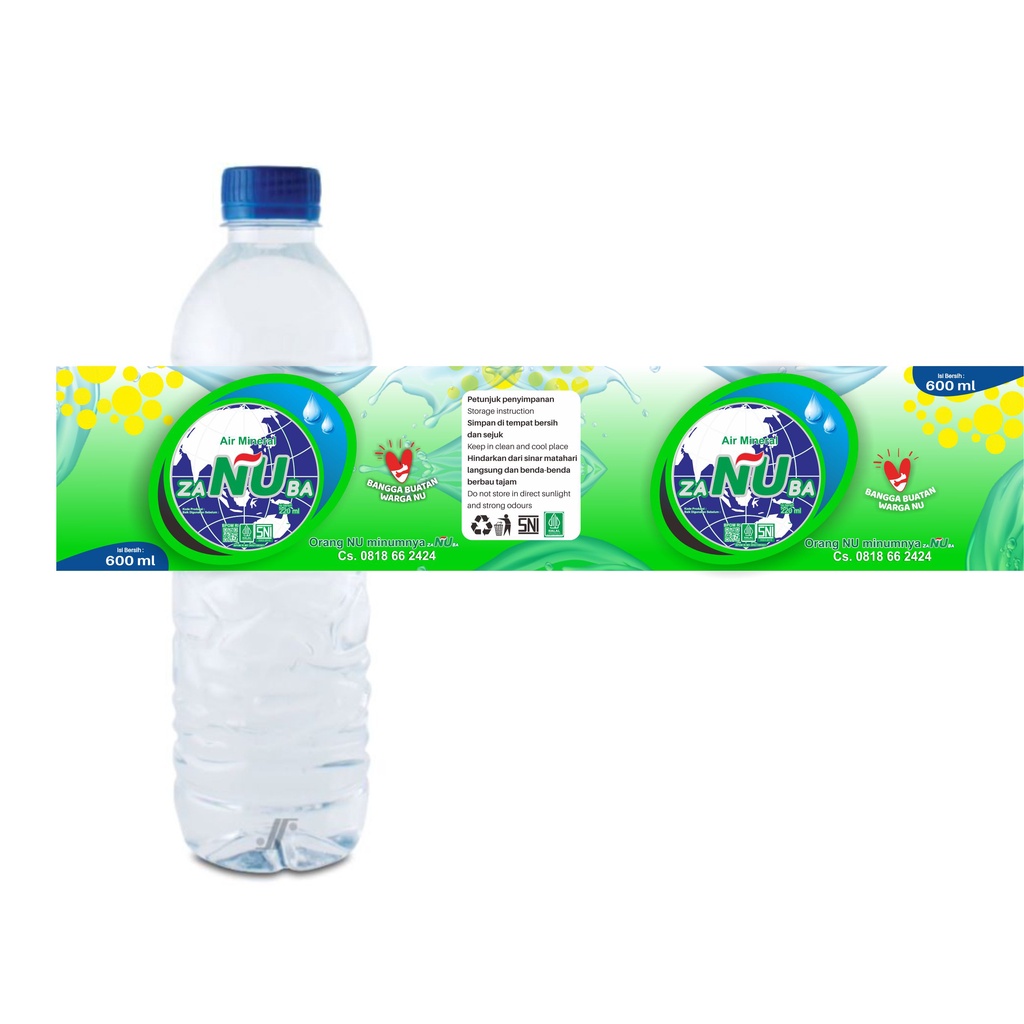 Label Botol air mineral 600 ml / Label Botol Air minum