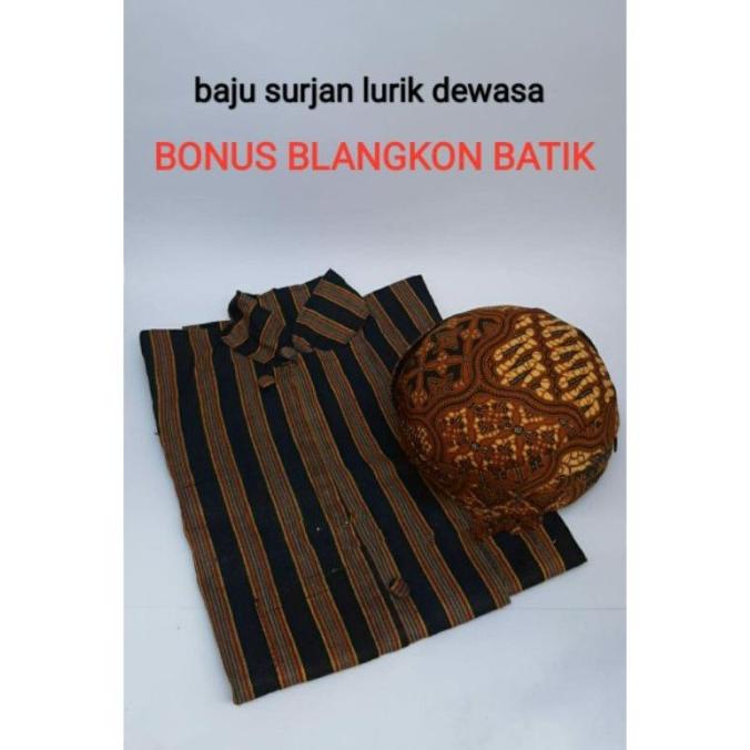 ardiikbal27 surjan lurik/sorjan/surjan dewasa/surjan bonus blangkon/baju lurik TERLARIS TERPERCAYA O